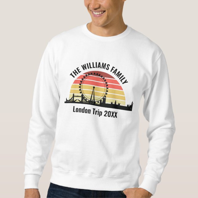 London England Sunset Custom Family Trip Sweatshirt (Front)