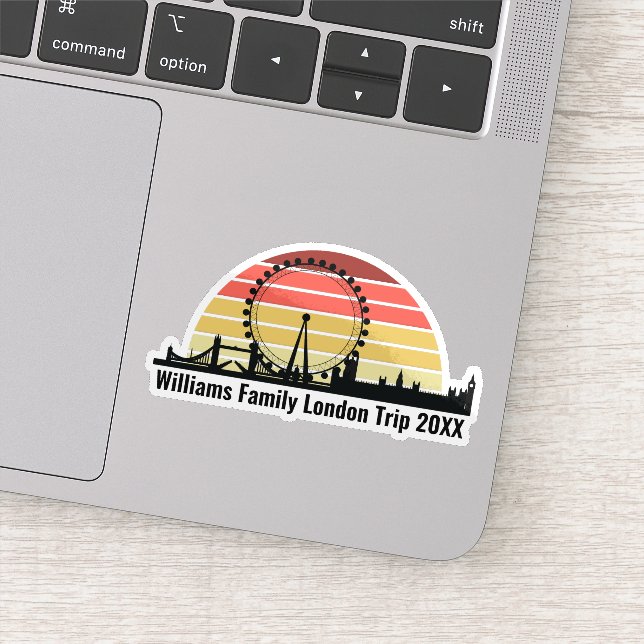 London England Sunset Customized Laptop Sticker (Detail)