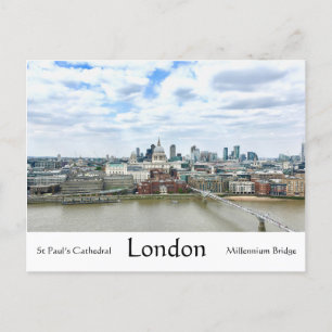 London England Thames River & St Paul’s Cathedral Postcard