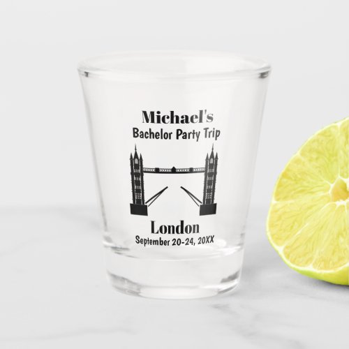 London England Tower Bridge Bachelor Party Favor Shot Glass