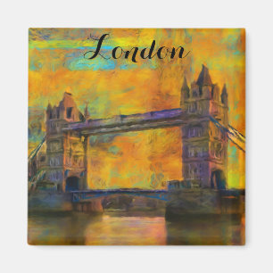 London England Tower Bridge Colorful Abstract Magnet
