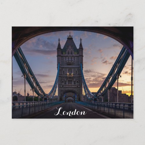 London England Tower Bridge Sunset Postcard