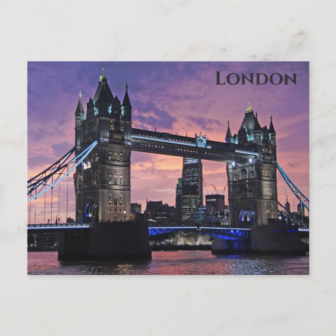 London England Tower Bridge Sunset Postcard | Zazzle