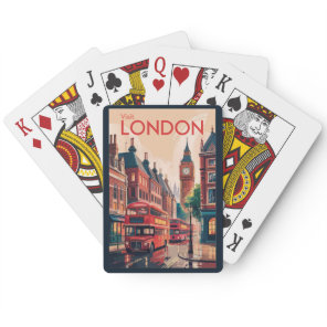 London England Travel Art Vintage Poker Cards