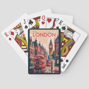 London England Travel Art Vintage Poker Cards