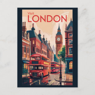 London England Travel Art Vintage Postcard