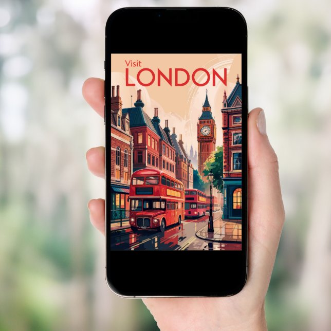 London England Travel Art Vintage Poster (Front Digital)