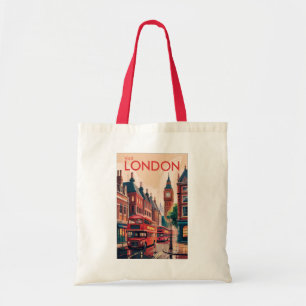 London England Travel Art Vintage Tote Bag