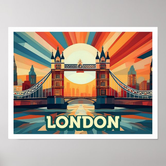 London England Travel artistic colorful Poster (Front)
