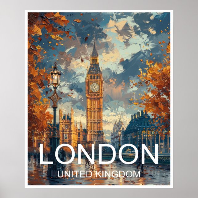 London England Travel Poster Art Print Poster (Front)