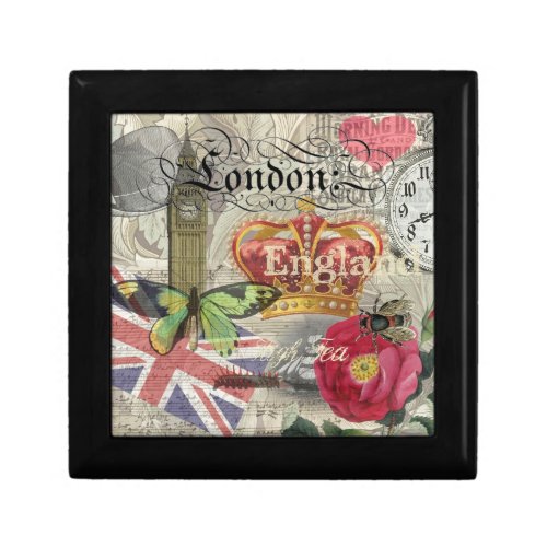 London England Travel Vintage Europe Art Jewelry Box