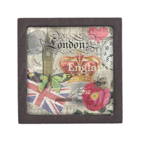 London England Travel Vintage Europe Art Jewelry Box