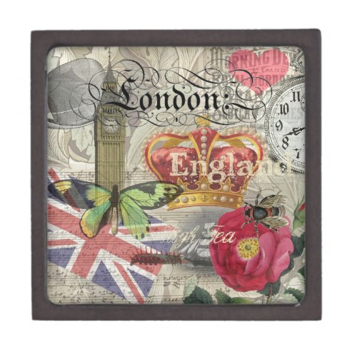 London England Travel Vintage Europe Art Jewelry Box