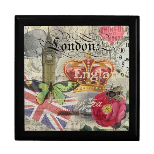 London England Travel Vintage Europe Art Jewelry Box