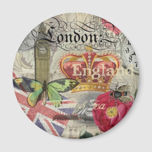 London England Travel Vintage Europe Art Magnet