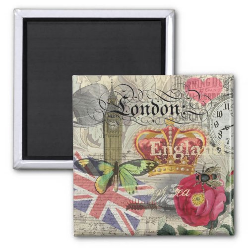 London England Travel Vintage Europe Art Magnet