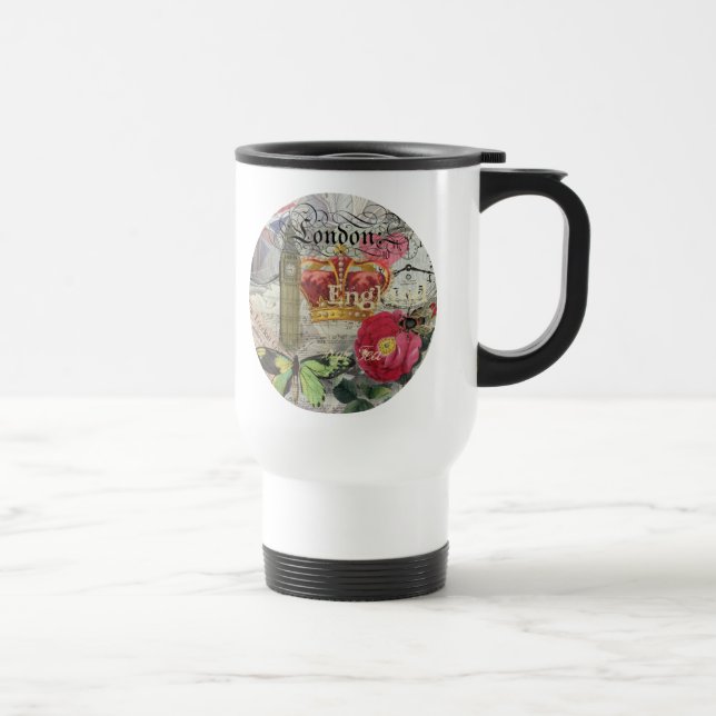 London England Travel Vintage Europe Art Mug (Right)