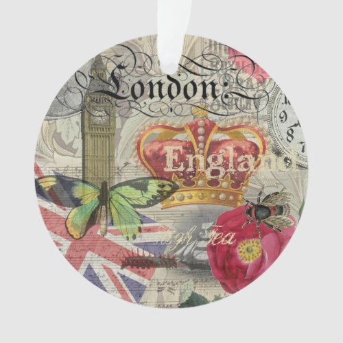 London England Travel Vintage Europe Art Ornament