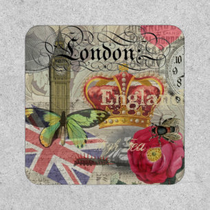 London England Travel Vintage Europe Art Patch