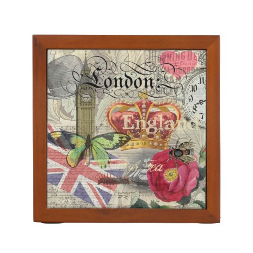 London England Travel Vintage Europe Art PencilPen Holder