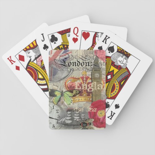 London England Travel Vintage Europe Art Playing Cards
