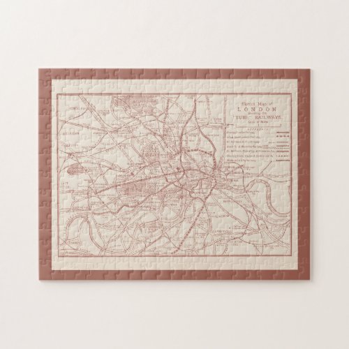 London England Tube Railways Antique Sketch Map Jigsaw Puzzle