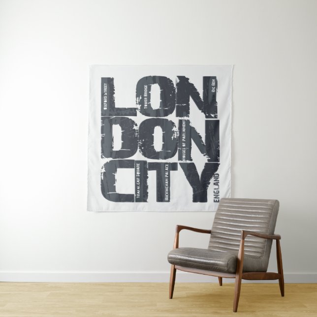 London, England Typography Tapestry (In Situ)