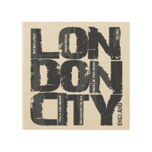 London, England Typography Wood Wall Art