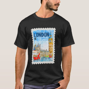 London England UK English Travel British Stamp Her T-Shirt
