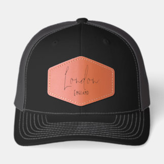 London, England, UK Travel Souvenir Gift Leather Patch Hat