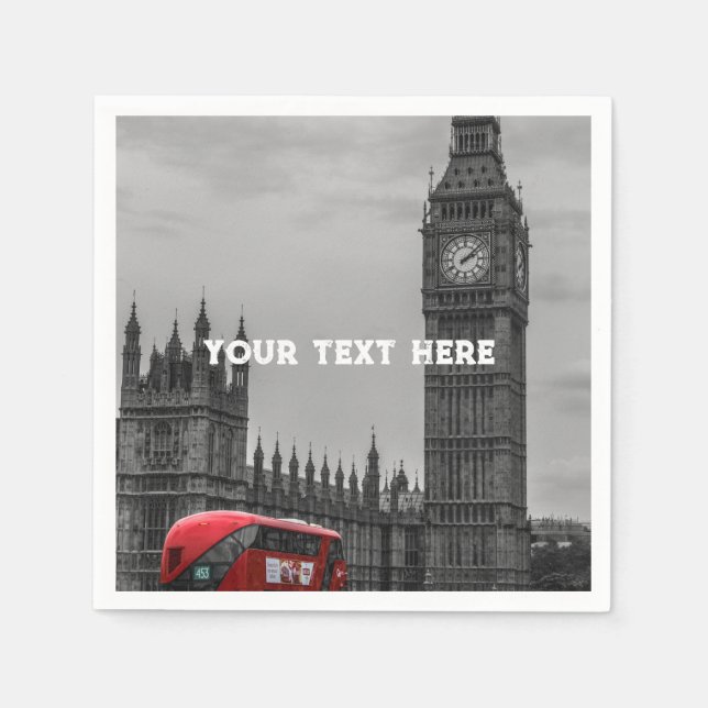 London England United Kingdom Big Ben UK Napkins (Front)