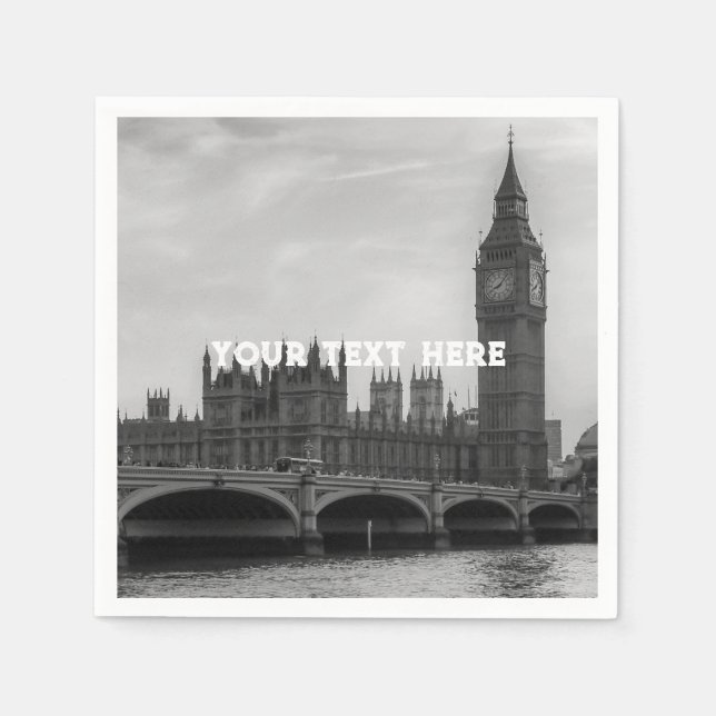 London England United Kingdom Big Ben UK Napkins (Front)