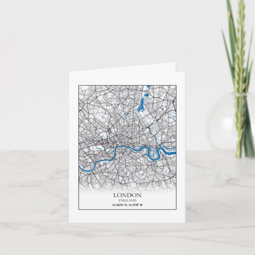 London England United Kingdom City Map Travel Card