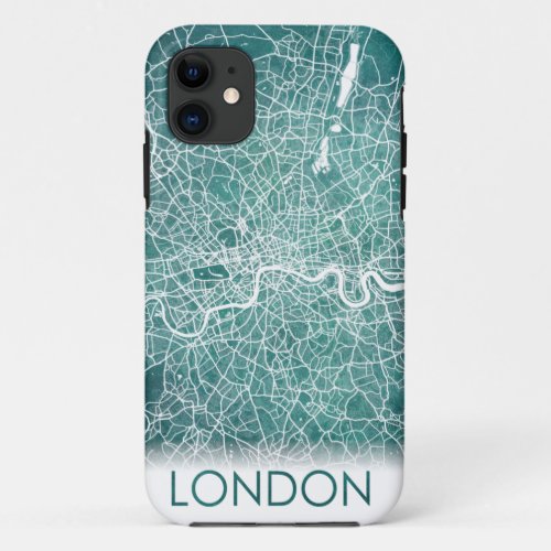 London England United Kingdom City Map Travel iPhone 11 Case