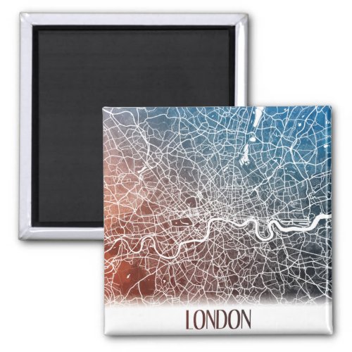 London England United Kingdom City Map Travel Magnet