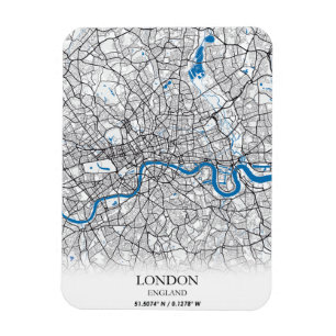 London England United Kingdom City Map Travel Magnet