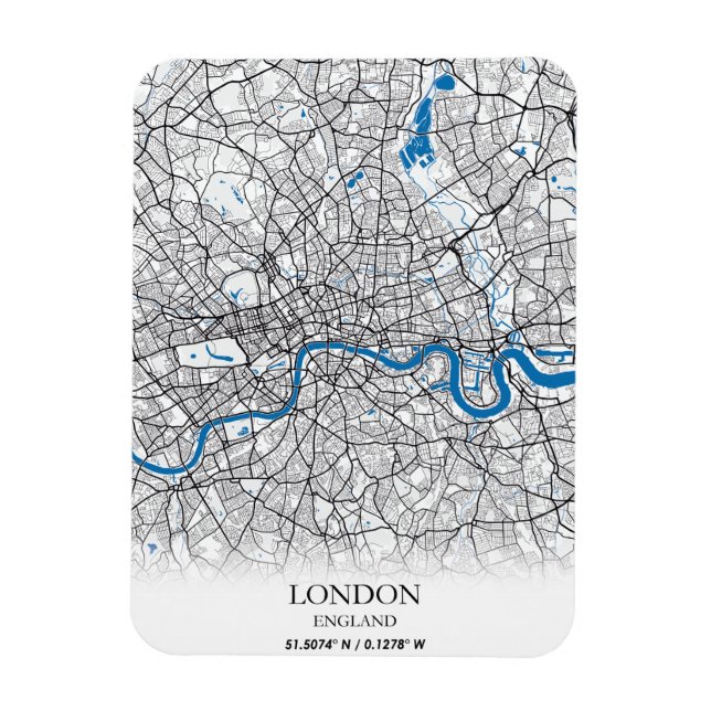 London England United Kingdom City Map Travel Magnet (Vertical)