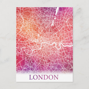 London England United Kingdom City Map Travel Postcard