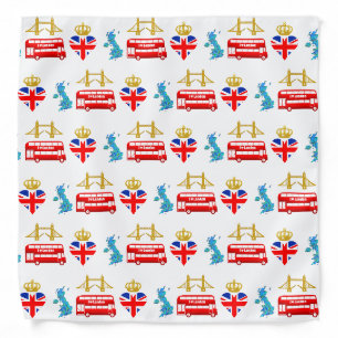 London, England, United Kingdom Heart Souvenir Bandana