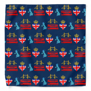 London, England, United Kingdom Heart Souvenir Bandana
