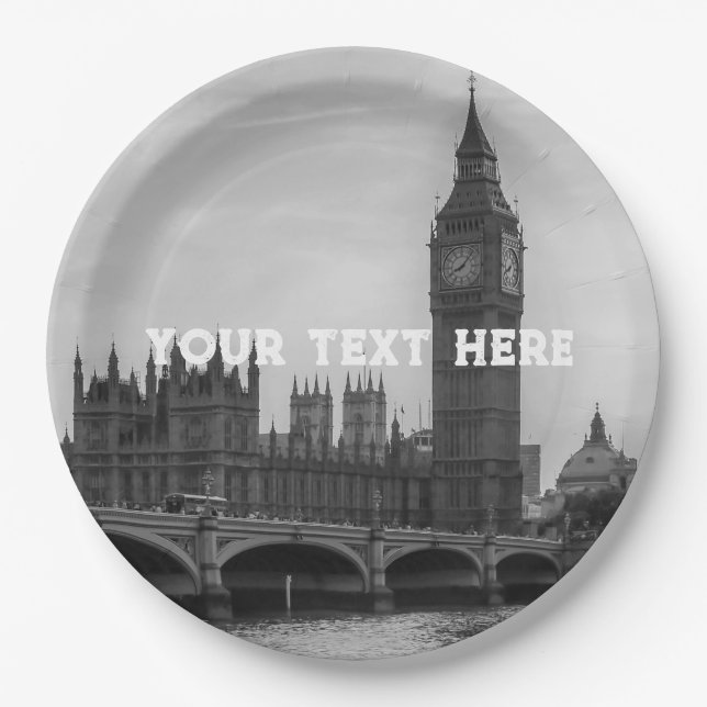 London England United Kingdom Parliament UK Paper  Paper Plates (Front)