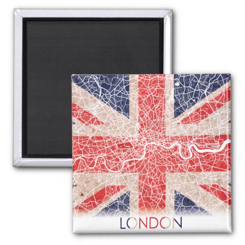 London England United Kingdom UK Flag City Map Magnet