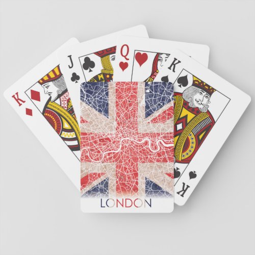 London England United Kingdom UK Flag City Map Poker Cards
