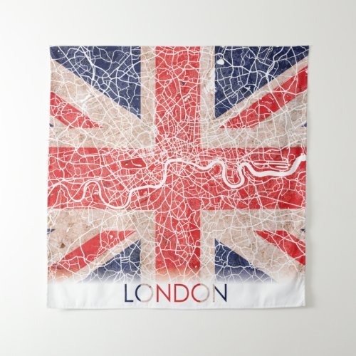 London England United Kingdom UK Flag City Map Tapestry