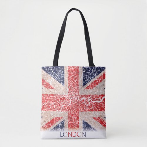 London England United Kingdom UK Flag City Map Tote Bag