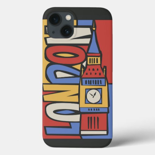 London England  Vibrant Handrawn Design iPhone 13 Case