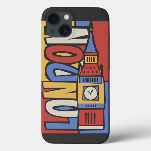 London England  Vibrant Handrawn Design iPhone 13 Case