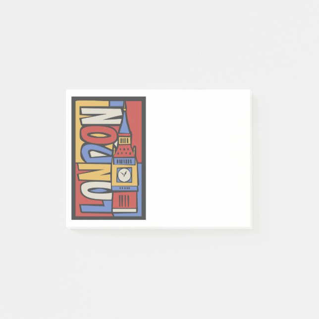 London, England | Vibrant Handrawn Design Post-it Notes (Front)