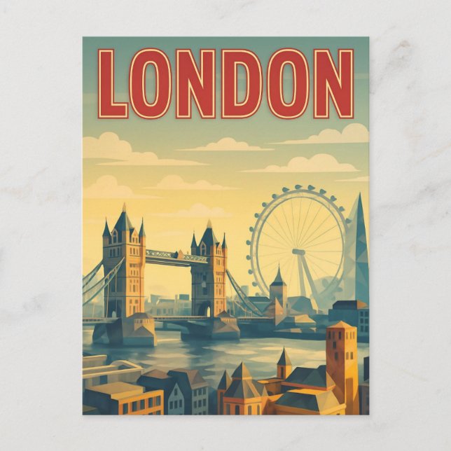 London, England Vintage retro postcard (Front)