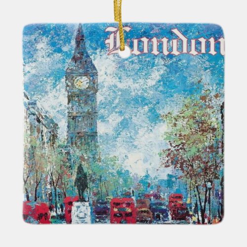 London England Vintage Style Big Ben Ceramic Ornament